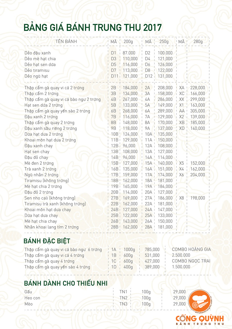 Bánh trung thu Brodard 2017 thịnh vượng